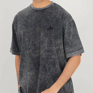เสื้อยืดลำลองผู้ชายสไตล์สบายๆ ล้างสีแบบแอซิดวอช ผ้าฝ้าย 100% สไตล์ฤดูร้อน เสื้อยืดผู้ชายล้างสีแบบแอซิดวอช สตรีทแวร์ - Product Image 3