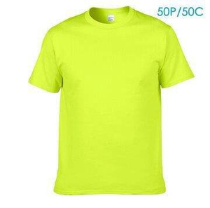 Camiseta de Manga Corta para Hombre, Cuello Redondo, Corte Regular, Color Sólido, Estilo Casual, 100% Algodón Jersey, Tejido Liso Teñido, Diseño Sencillo - Product Image 3