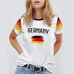 Camiseta de Fútbol Personalizada del Equipo Alemán Unisex 2025, Cuello Redondo, UPF 50, Transpirable, de Secado Rápido, Manga Corta, 100% Poliéster, Diseño de Bandera - Product Image 6