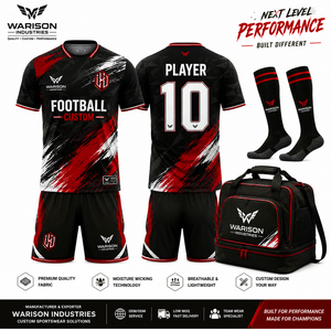 Wholesale Football Training Uniform kit Customized Size Unisex Breathable Soccer Jersey Shorts Socks And Bag Set - Product Image 6