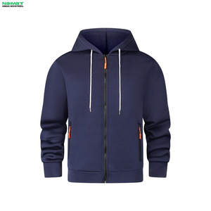 Sweat à capuche zippé intégral à manches doublement rayées bicolores pour homme, vêtement d'extérieur en polaire pour l'entraînement - Product Image 1
