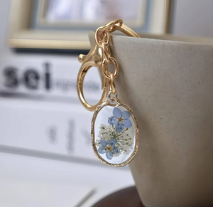 Porte-clés en résine avec fleurs séchées, décoration florale, anneau porte-clés en résine avec fleurs séchées - Product Image 4