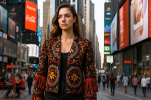 Veste d'hiver pour femme avec motif Suzani brodé à la main, tissu blanc, cadeau pour demoiselle d'honneur ou vêtements pour femme, vente en gros OEM ODM - Product Image 2