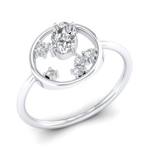 REYES, Anillos de Compromiso de Oro Sólido de 14K y 18K con Moissanita VVS para Mujer, Certificados por GRA, Chapados en Rodio, Joyería Fina - Product Image 2