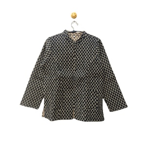 Indian Handmade Vintage Block Printed Cotton <b>Quilted</b> Jacket Women Unique Design Stripe Best Quality Soft <b>Winter</b> Linen Button - Product Image 1