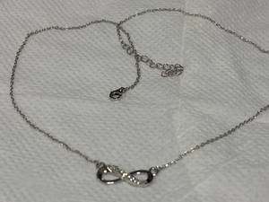 Custom Necklace 925 Sterling Silver Jewelry Rhodium Plated CZ Cubic Zirconia Infinite Infinity Pendant Necklace - Product Image 1