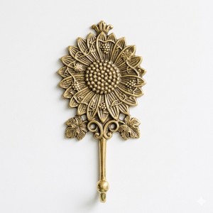 Brass Deer Decorative <b>Hooks</b> Wall Mount Key Rack and <b>Towel</b> <b>Hook</b> Metal Plant Pattern for Bathroom and Clothing Use - Product Image 6