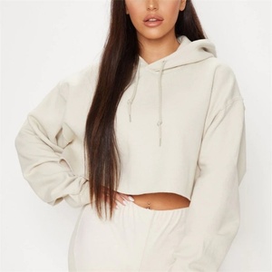 Sudadera con Capucha Corta para Mujer, de Algodón Tejido, Estilo Oversize, para Verano, de Secado Rápido, Manga Corta - Product Image 1