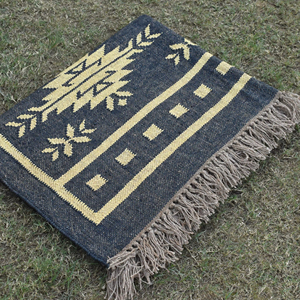 Alfombra Kilim de Yute Estilo Escandinavo, Tejida a Mano, Fibra Natural Reversible, para Sala de Estar, Hogar y Hostelería - Product Image 1