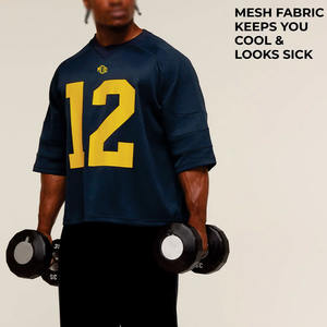 Camiseta de Fútbol Americano Personalizada de Malla para Hombre, Cuello en V, Transpirable, Deportiva, Ropa de Equipo, Personalización OEM, Etiqueta Privada, Suministro al por Mayor - Product Image 6