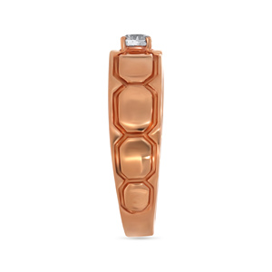 Intense Serpentine <b>Men</b> Solitaire <b>Ring</b> Luxury Rose Gold Round Cut Solitaire Diamond <b>Ring</b> <b>for</b> Women Geometric Honeycomb Band - Product Image 4