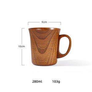 Tazas y Platillos de Té de Madera Marrón Hechos a Mano de Alta Calidad, Ecológicos y de Lujo, con Logotipo Personalizado, 200 ml, Regalos Empresariales - Product Image 4