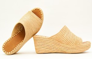 Handmade Natural Raffia Sandal, Women's <b>Clog</b> Heels - Product Image 2