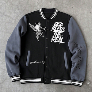 Chaqueta Varsity para Hombre, Estilo Moderno, con Parches y Estampado de Letras, Estilo Urbano, Corte Holgado, Chaqueta Bomber de Alta Calidad, Chaqueta de Béisbol - Product Image 1