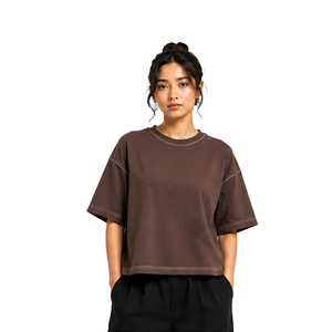 Camiseta Oversize de Algodón Premium para Mujer, Estilo Urbano, Personalizada, Fabricante Mayorista OEM ODM de Marca Privada - Product Image 1
