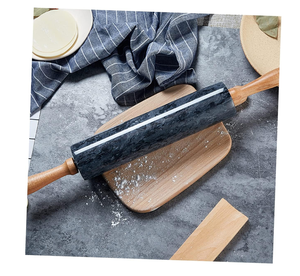 Good Quality Natural Marble 2 Pieces White & Black Color <b>Rolling</b> <b>Pin</b> For Professional & Personal Home Kitchens - Product Image 5