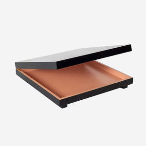 Eco Friendly Handmade Lacquer <b>Jewelry</b> <b>Storage</b> Box Black Gray Modern Design Elegant Gift Wholesale Bulk B2B Supplier OEM - Product Image 3