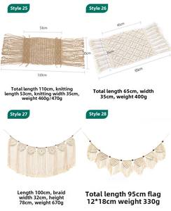 พรมแขวนผนังผ้าคอตตอนสีขาวของขวัญตกแต่งบ้านโบฮีเมียน - Product Image 4