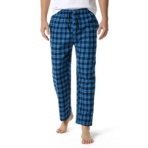 Pantalones de Franela de Lona Resistentes para Hombre, Ropa de Dormir Informal, Diseño Recto con Cordón en la Cintura, Ligeros, Transpirables y No Tejidos - Product Image 4