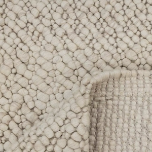 Alfombra de Lana Abstracta Hecha a Mano, Alfombra Moderna de Textura Gruesa en Color Marfil Natural, Ecológica para Sala de Estar y Dormitorio - Product Image 5