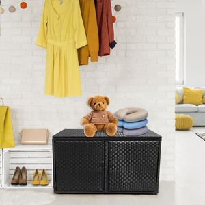 Boîte de rangement de jardin en rotin noir et brun de 88 gallons - Product Image 2