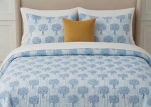 Traditional Cotton Quilt With Tree Print Handmade All Season Reversible <b>Bedding</b> 60x90 Inches - Product Image 2
