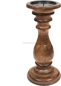 Porte-bougie en bois artisanal, support décoratif pour bougie, style rustique, ferme, pour bougie chauffe-plat, pilier, décoration d'intérieur - Product Image 3