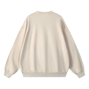 Sweat-shirt unisexe délavé à l'acide, coupe oversize, col rond, style streetwear, fabrication OEM - Product Image 4