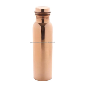 <b>Plain</b> Finished Copper Exercise Ayurvedic <b>Water</b> <b>Bottle</b> High Exclusive Good Quality Table Decorative Personalized <b>Bottle</b> With LID - Product Image 1
