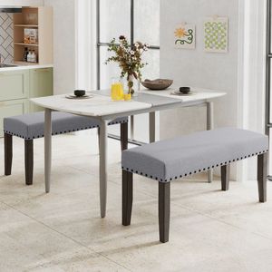 Panca imbottita da 42,5 pollici per fondo letto o ingresso, per arredamento sala da pranzo - Product Image 5