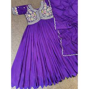 Vestido de corte Aliya y Dupatta para mujer Conjunto de trabajo de lentejuelas bordadas elegantes - Product Image 6