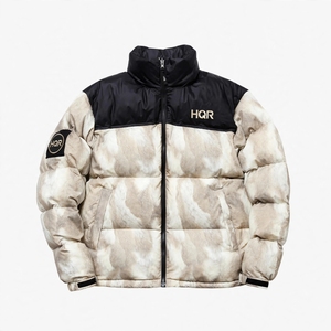HQR Doudoune unisexe unie à capuche avec fermeture éclair, respirante, coupe-vent, pour l'hiver, style décontracté, coupe régulière, style urbain, en polaire - Product Image 2