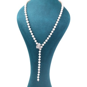 Collar de Perlas de Agua Dulce de 8-9 mm de Zhuji Pearl Aquaculture, con Gran Brillo y Pequeños Defectos, Estilo Cadena para Suéter - Product Image 5