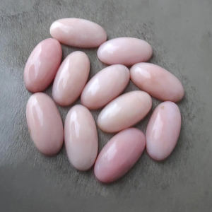 พลอยโอปอลสีชมพูแท้ทรงรีขนาดใหญ่ ขัดเงา ด้านหลังแบน สำหรับทำเครื่องประดับ มีทุกขนาด - Product Image 3