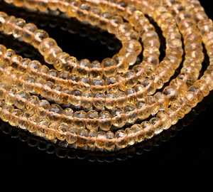 Natural Citrine Rondelle Faceted Beads For Jewelry Making 5-6MM Citrine Gemstone Faceted Beads 10 Inch For Jewelry Making Bulk - Product Image 2