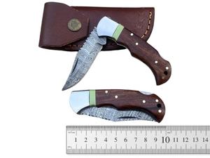 Couteau de poche en acier damas fait main de 3 pouces en acier inoxydable avec manche en corne de bois exotique Logo personnalisé gravure OEM vente en gros - Product Image 2