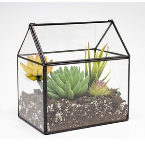 House Shaped Glass Terrarium With Metal <b>Frame</b> For Succulents And <b>Plants</b> 1-3L Capacity - Product Image 1