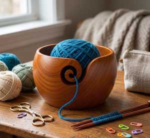 Large Capacity Wooden Yarn Bowl Premium Yarn Storage Solution For Crochet Knitting And Fiber Art Projects - Product Image 6