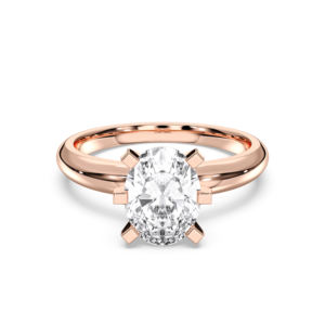 แหวนหมั้นเพชรโมอิสซาไนต์ทรงรี 2.00 กะรัต E-F/VVS VS ฝังแบบหนามเตยในตัวเรือนเงินสำหรับผู้หญิง - Product Image 1