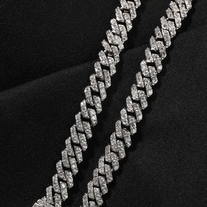 6mm white gold brass silver vvs moissanite diamond cuban link chain bracelet iced out moissanite jewelry for <b>men</b> women band - Product Image 5