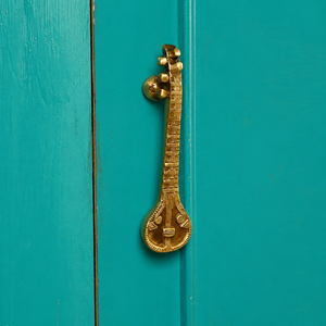 Poignée de porte décorative en métal style sitar, longue poignée de porte en métal style instrument de musique, quincaillerie vintage pour maison et hôtel - Product Image 6
