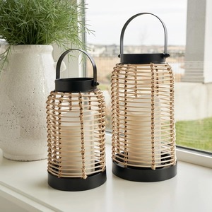 High Quality Rattan Set Of 2 Candle Holder For Home Decoration Living Room <b>Table</b> Decor Wedding Event And <b>Patio</b> Garden Styling - Product Image 5
