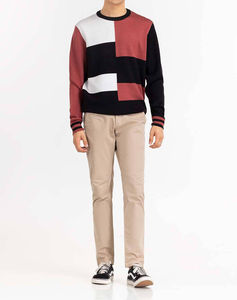 Pull-over décontracté pour homme en coton 100% élégant, tricot chaud avec logo frontal, idéal pour l'hiver (OEM) - Product Image 1