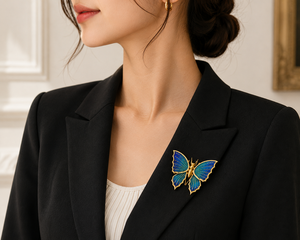 Broche de Mariposa Chapado en Oro, Joyería de Moda para Mujer, Accesorio de Regalo para Boda, Compromiso o Fiesta - Product Image 1