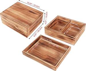 Boîte de rangement en bois rustique personnalisée avec couvercle, boîtes décoratives en bois, boîte de rangement en bois - Product Image 5