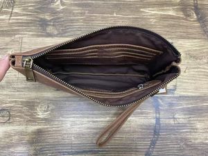 Ando <b>Bag</b> Genuine Cowhide Leather Long Zip Wristlet Wallet with Card Slots and <b>Wrist</b> Strap - Product Image 5
