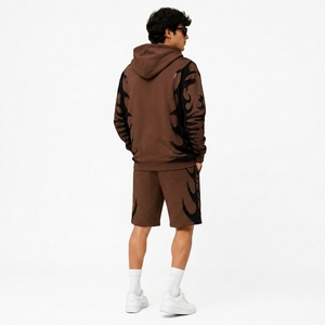 Conjunto de Sudadera con Capucha y Pantalones Cortos de Forro Polar con Estampado Personalizado, Marca Privada OEM, Proveedor Mayorista - Product Image 2