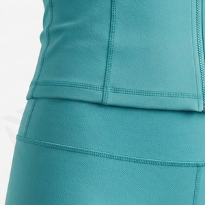 Premium Quality Gym Wear Set Women Sport Custom Fitness High Waist Shorts <b>Zip</b> <b>Up</b> <b>Jacket</b> Yoga Three Piece Clothes Suit - Product Image 5