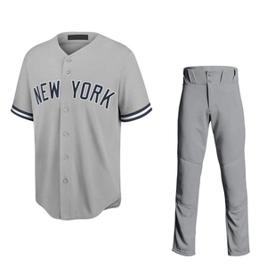 Ensembles d'uniformes de baseball en gros, respirants, 220g, maillot et pantalon à transfert thermique, impression personnalisée du logo de l'équipe, unisexe, 100% polyester - Product Image 1