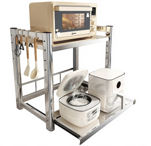 Étagère de rangement de cuisine double couche OEM/ODM Vietnam, support de comptoir pour four à micro-ondes - Product Image 1